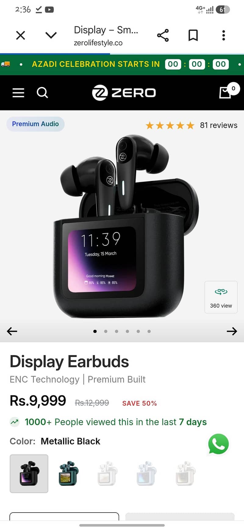 Zero Display Earbuds (Box Pack) 4