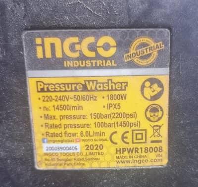 INGCO Industrial Pressure Washer HPWR18008 For Sale