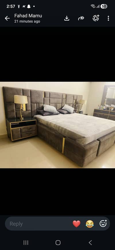 bed and dressing