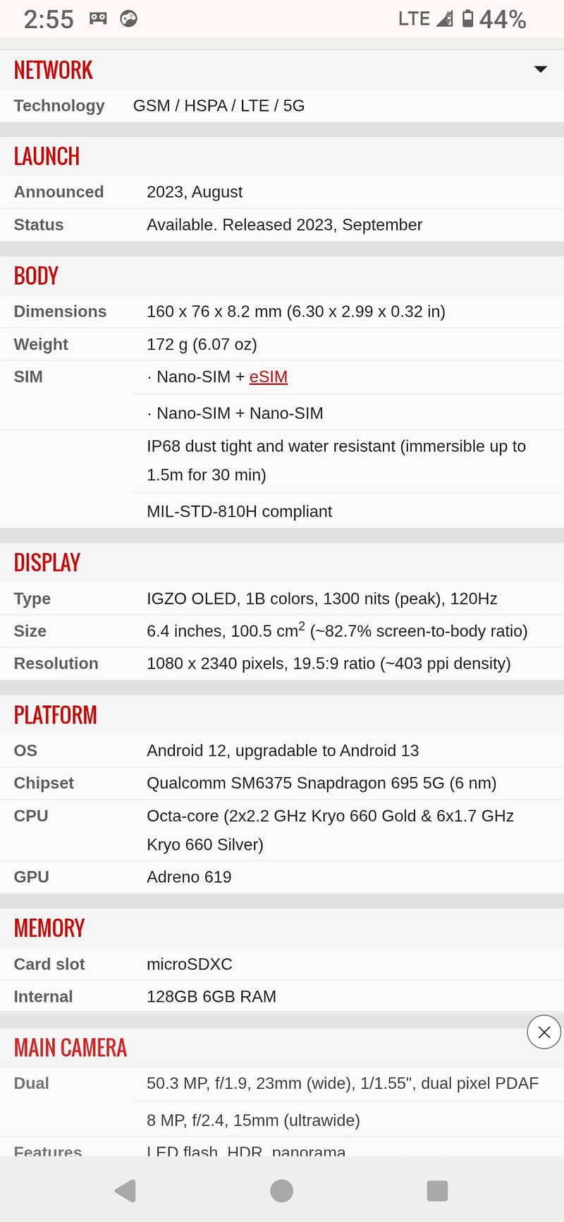 Sharp Aquos Sense7 plus 1