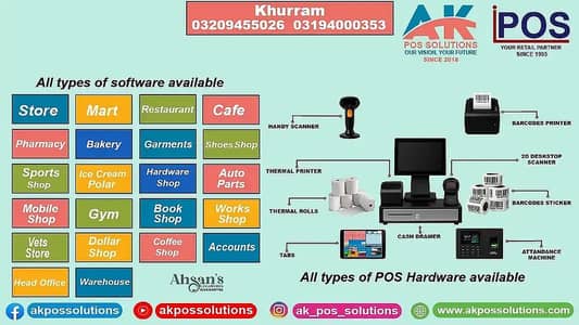 POS Software Store Mart Pahrmacy Resturant Cafe Garments Inventory