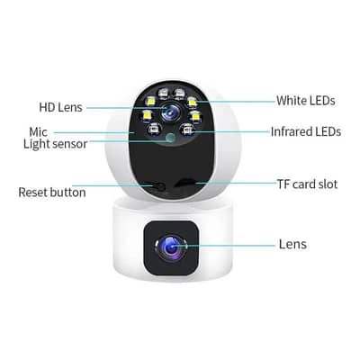 V380 Pro Camera Dual lens camera 360 Rotate Night Vision 2 way talk