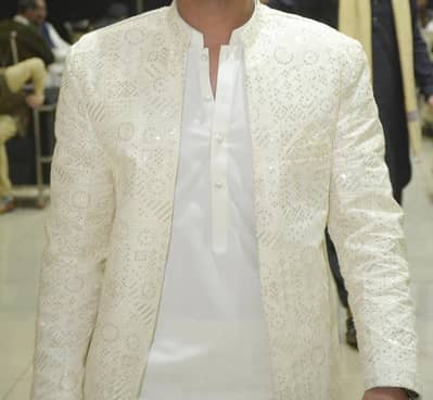 Prince coat  off white colour beautiful finishing