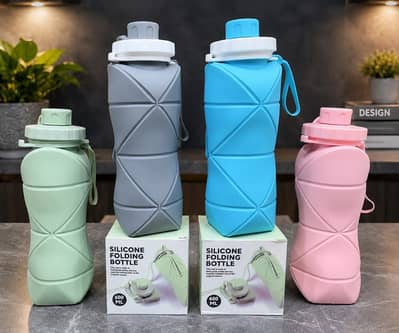 600ml Silicone Folding Water Bottle