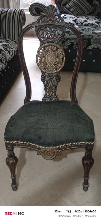 chair, side table, irons stand, dressing etc