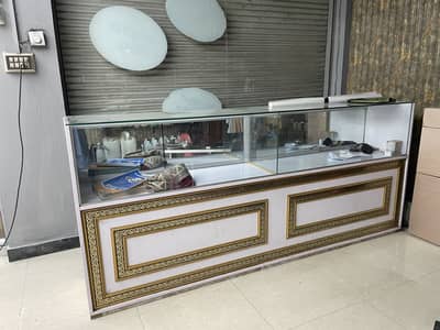 Glass display showcase counter