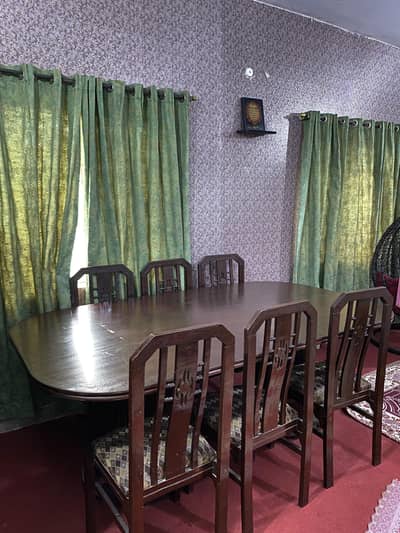 6 chairs solid wood dinning table