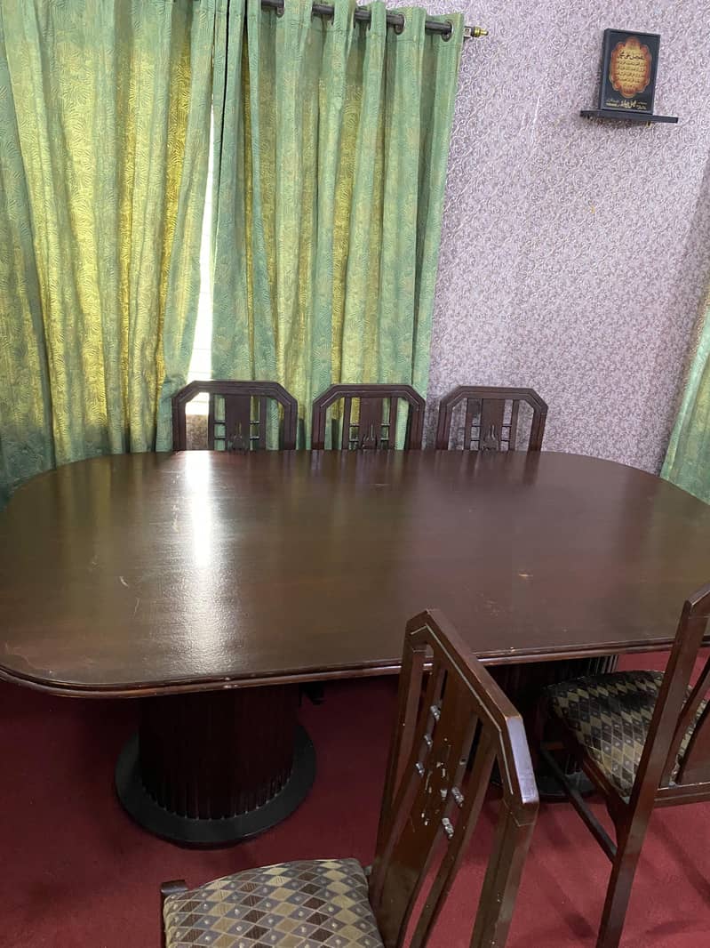 6 chairs solid wood dinning table 2