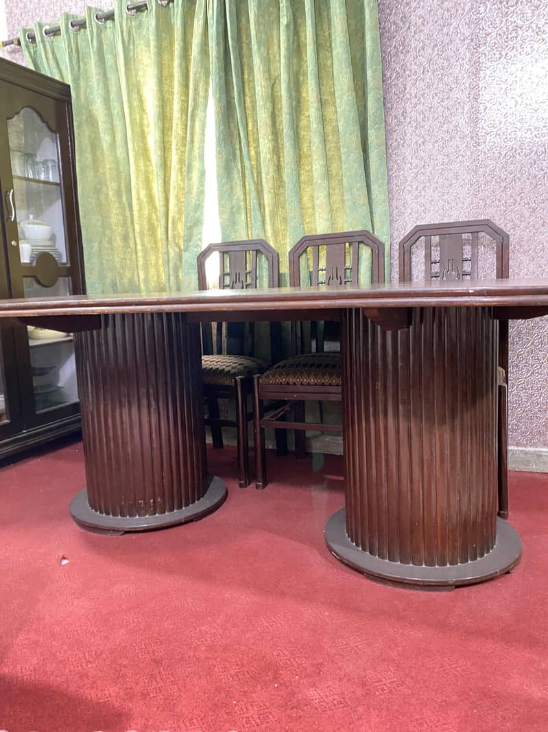 6 chairs solid wood dinning table 5