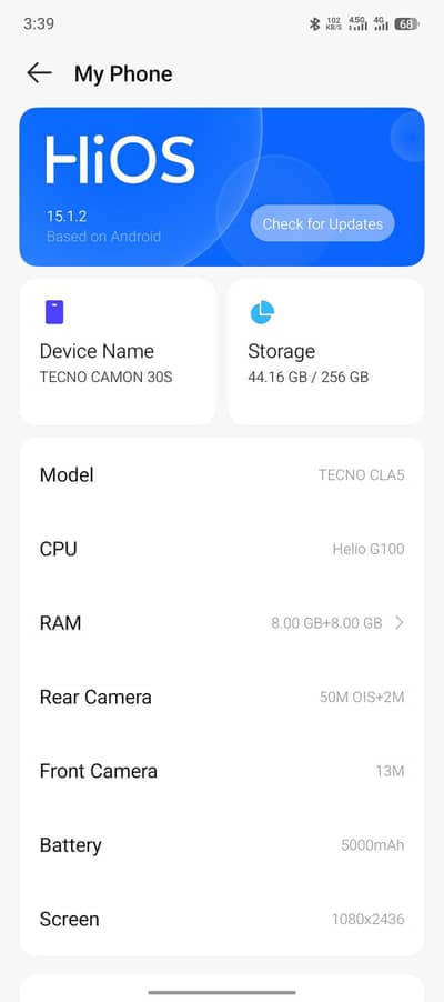 Tecno CAMON 30S 8+8 256gb exchange possible