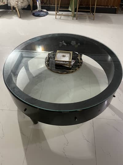 Round Tempered Glass Center Table