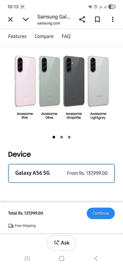Samsung Mobile A56