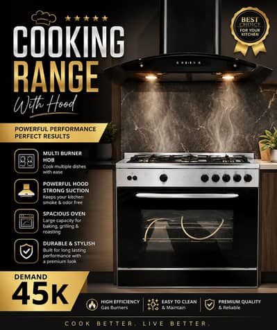 Cooking range with Exhaust Hood