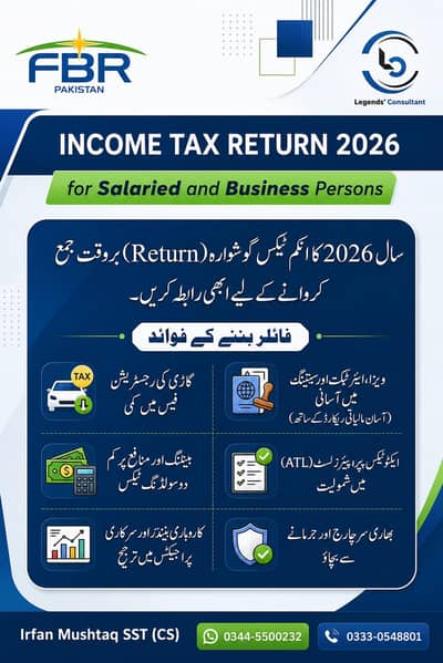 Income Tax Return 2026 | FBR filer | FBR Income Tax