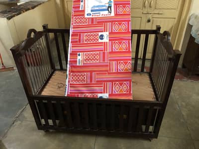 Baby Cot | Wooden Baby Crib with Wheels