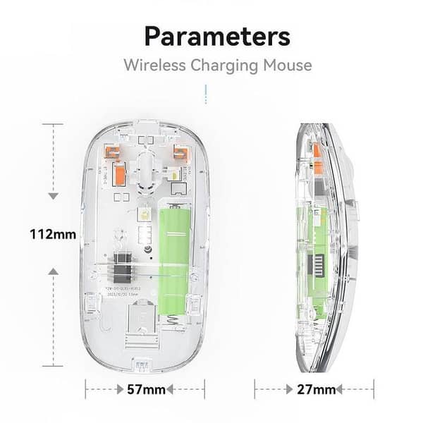 New Transparent Wireless+bluetooth Dual-mode Rechargeable Mouse