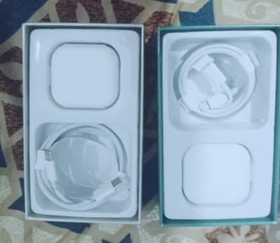Original i phone chargers with type C to type C and type C to iPhone