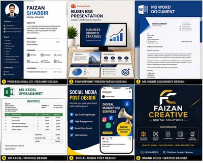 Professional MS Office, CV Writing & Graphic Design Services Price: