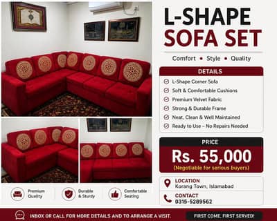 L-Shape Sofa Set for Sale