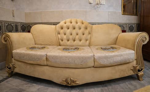Sofa Set, with Medicated Foam,Royal Golden with Premium Manufacturing