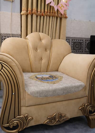 Luxury SofaSet, with Medicated Foam,Royal Golden,Premium Manufacturing