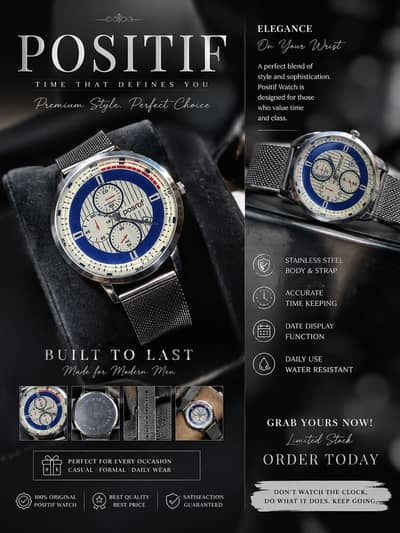 Positif Original Watch | Stainless Steel Mesh Strap | Excellent Condit