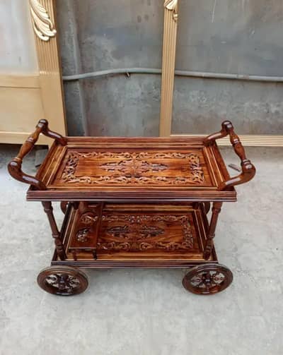 wooden tea trolley