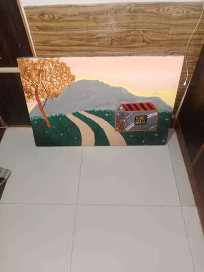 DIY Large size canvas acrylic painting