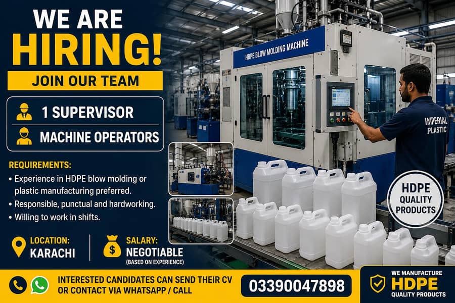 Production Supervisor & Machine Operator Needed 0