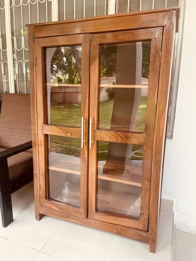 All wooden Almirah/smart show case for decorations and utensils