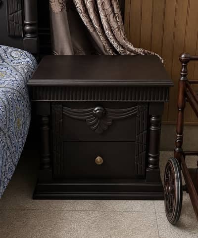 Wooden bed brown