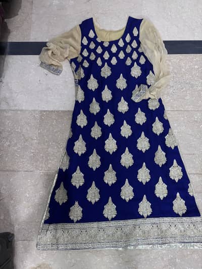 Blue and cream 3pc formal wedding suit