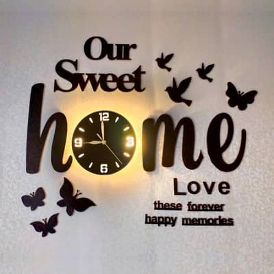 3d wall collection glowing butterflies clock