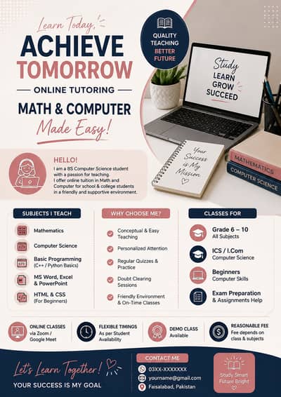 nline Math & Computer Tutor | Grade 6–12 | BSCS Student