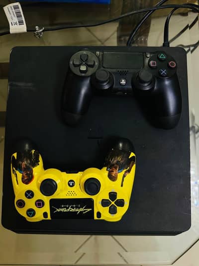 PS4 with two controllers