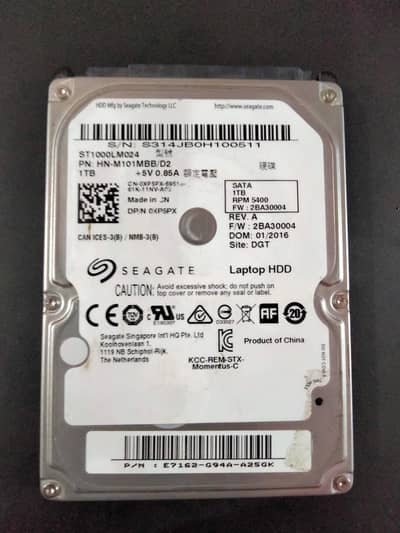 1tb hard 100% health 2.5 segate for sale