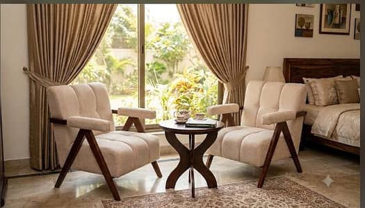 elegant bedroom chairs set with table