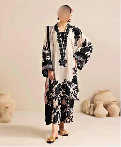 Elegant Printed Silk Women's Ready to Wear Suit - New