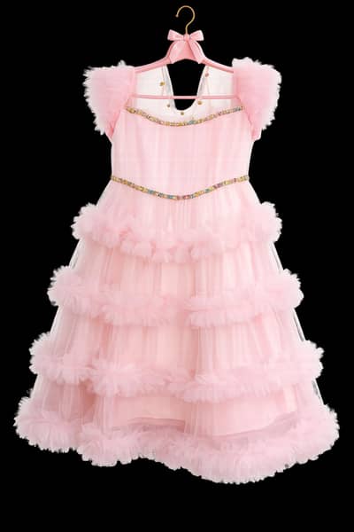 Beautiful pink princess party frock| Fancy Tulle dress