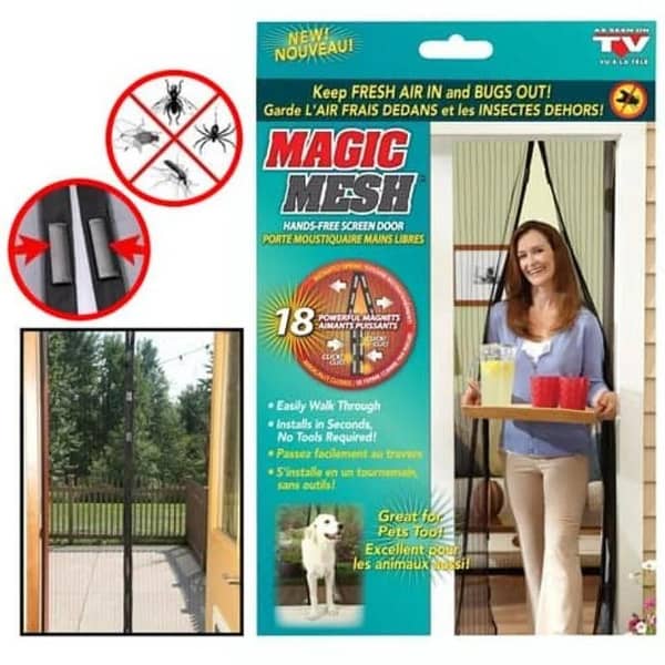 Hands-Free Retractable Magnetic Door Mesh | Magic Mesh Screen Door with Magnetic Closure | Random Colors