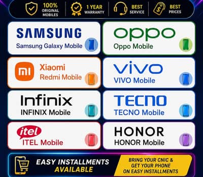 Samsung | Oppo | Vivo | Infinix | Tecno | REALME |on Easy Installments
