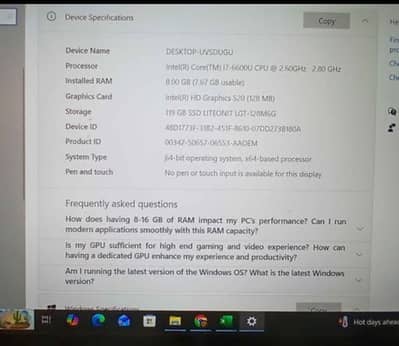Dell i7 6th genration for sale