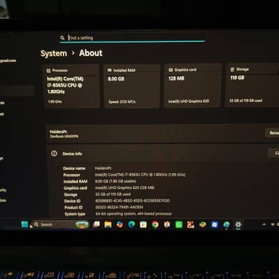 Asus i7 8 gen