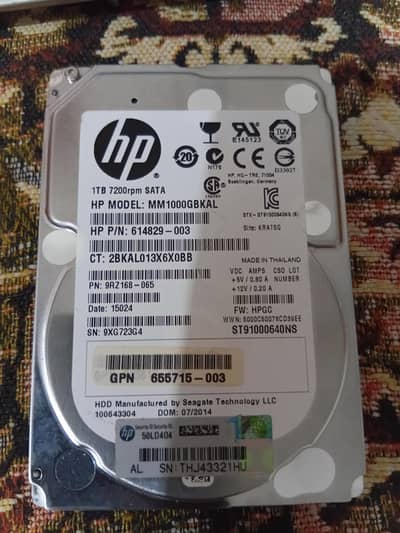 1 TB 7200 rpm Sata mini HDD