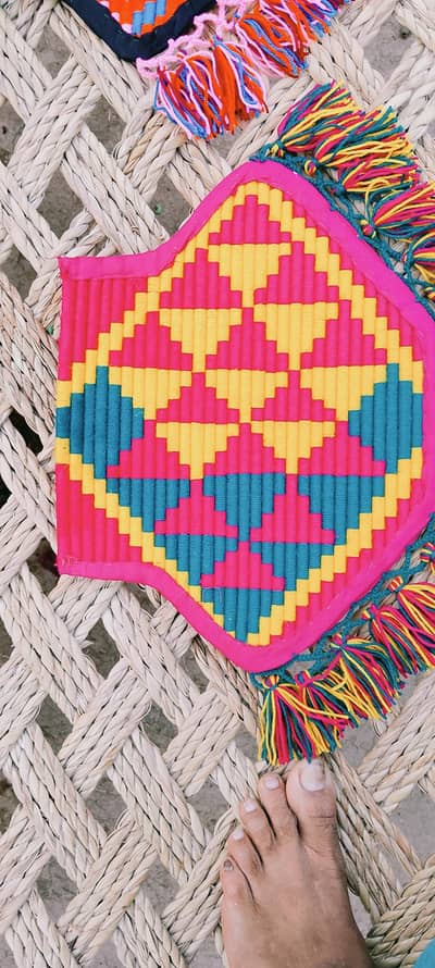 Handmade Colorful Wall Hanging / Decorative Handwoven Art – Set of 3