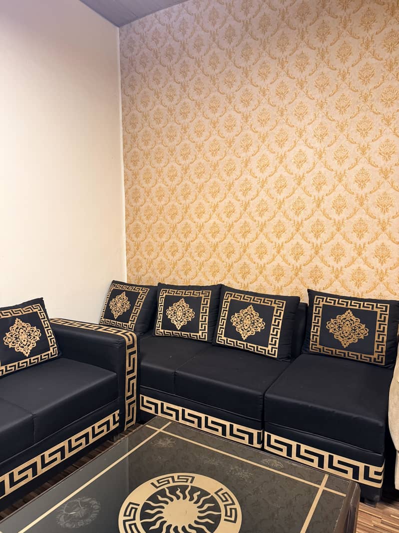 Black and gold sofas 1
