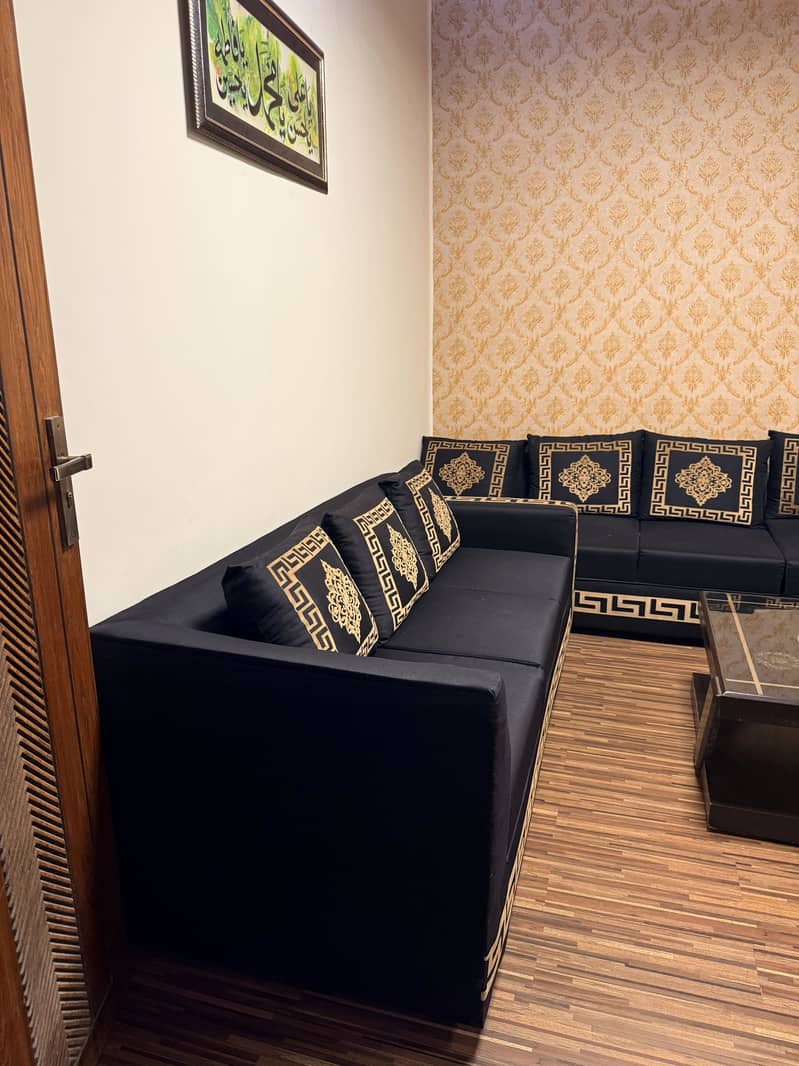 Black and gold sofas 2
