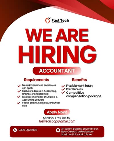 Need Accountant,  Fresher-Experienced (Both)