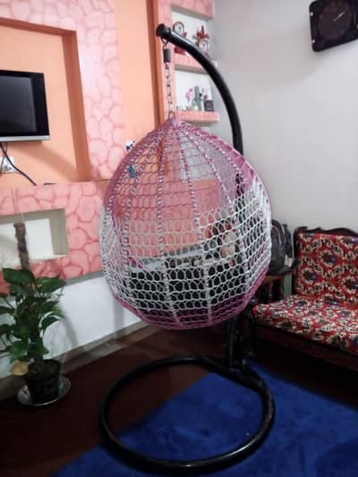 Hanging swing chair with iron stand