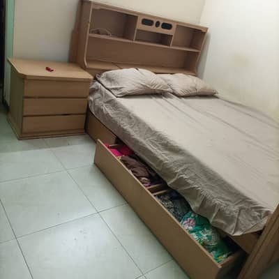 Double bed prefer to kids pure wood, 3 drawers and space things in a